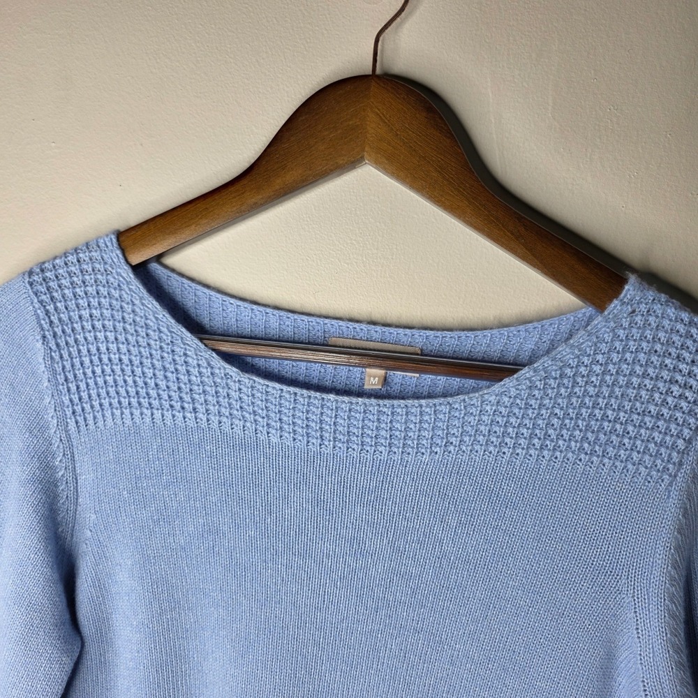 Benedetta B Merino Wool Cashmere Blend Sweater Womens Medium Blue Made in Italy - Picture 3 of 11